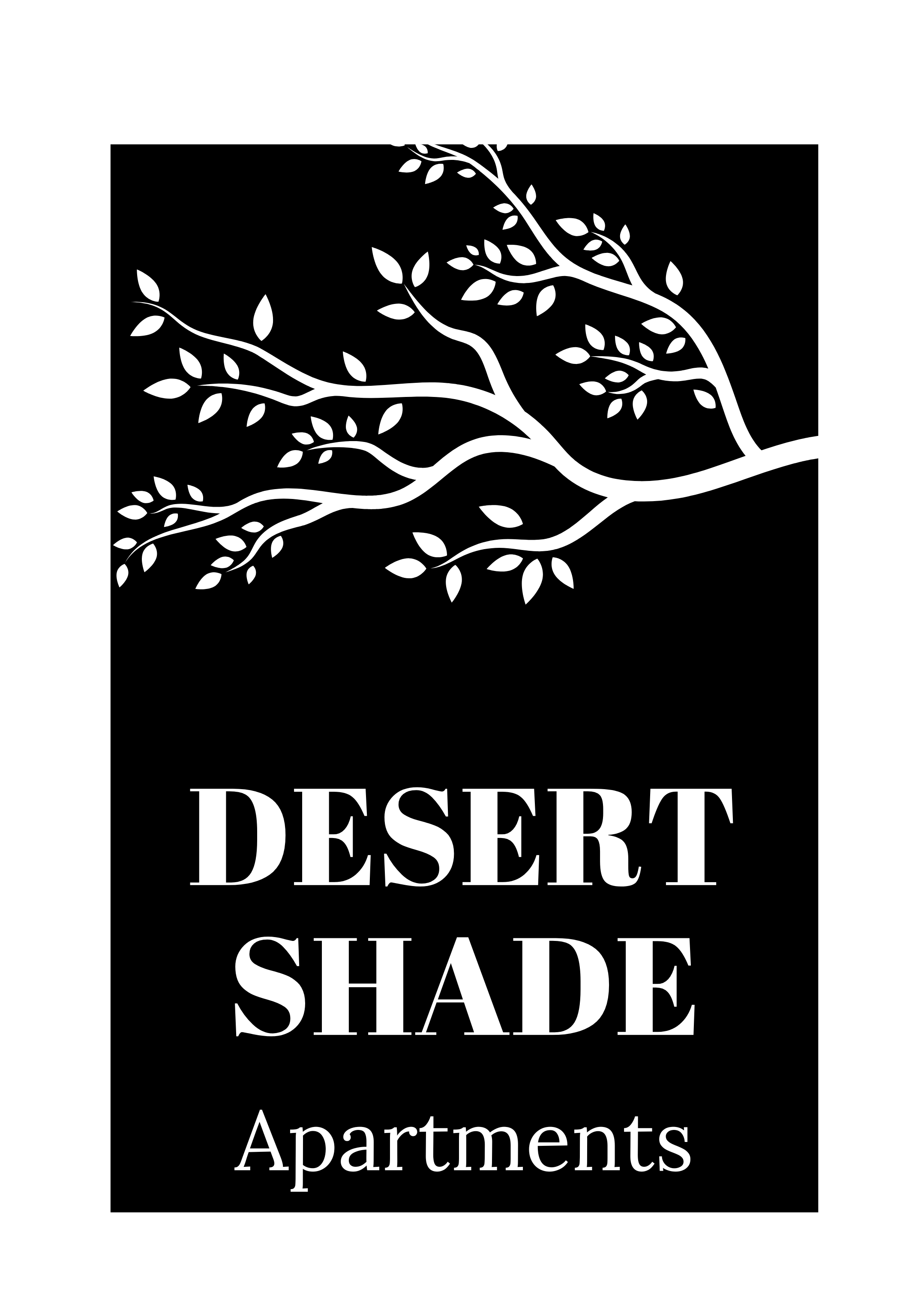 A poster advertising a desert shade apartments.
